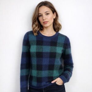 Lands’ End 100% Cashmere Plaid Sweater – XS (2–4)